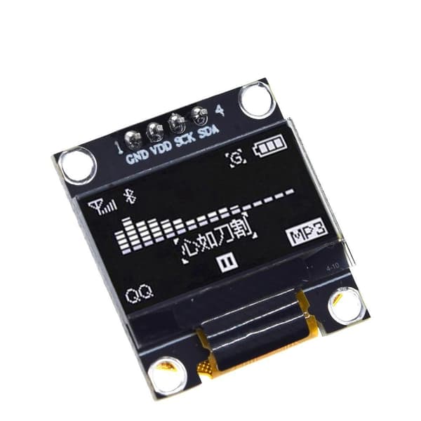 Vit OLED Skärm / Display / Displaymodul 0.96" 4 pins 128X64