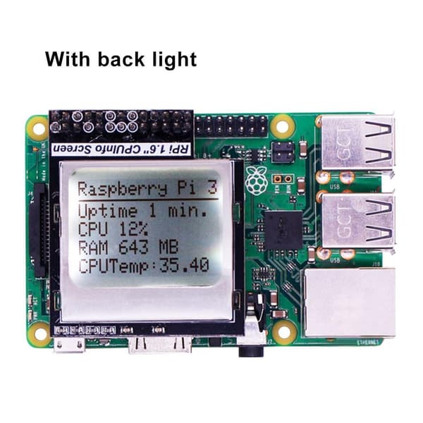 CPU Info 1.6 inch 84x48 Skärmmodul med Backlight för Raspberry Pi