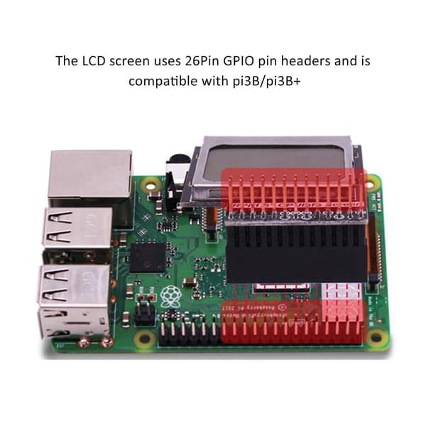 CPU Info 1.6 inch 84x48 Skärmmodul med Backlight för Raspberry Pi