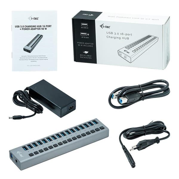 I-tec Usb 3.0 Hub 16 Port 90w Musta