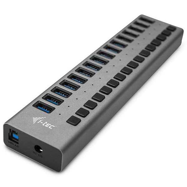 I-tec Usb 3.0 Hub 16 Port 90w Musta Harmaa