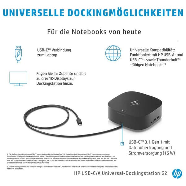 Hp Dockingstation Dock G5 100w Søvfarvet