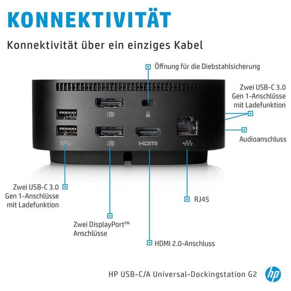 Hp Dockingstation Dock G5 100w Søvfarvet