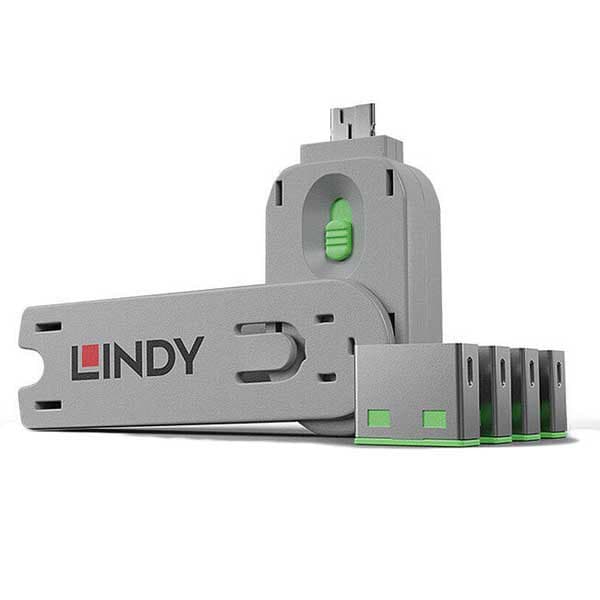 Lindy Portin Lukko Usb 4 Yksiköitä Hopeinen