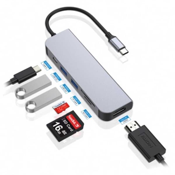 Conceptronic Hub Donn02g Usb C 6 Satamat Harmaa