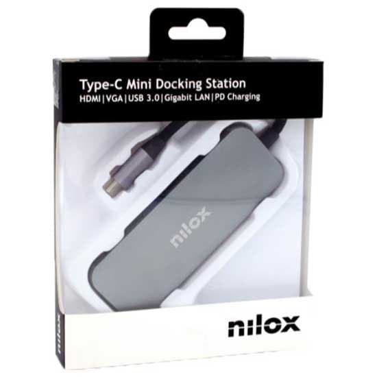 Nilox Til Hdmi/vga/rj Usb C 45 Docking Station Grå