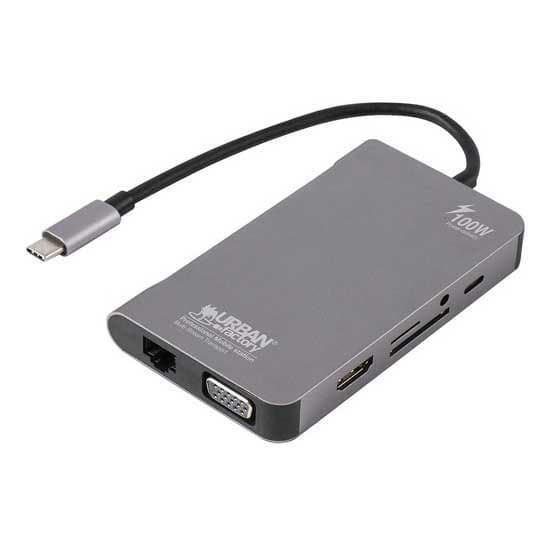 Urban Factory Telakka Cb93785 Usb-c 100w Hopeinen