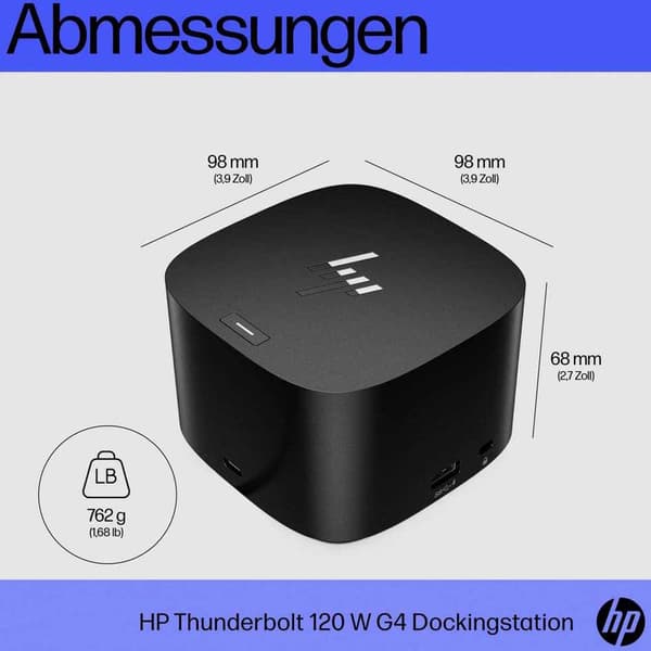Hp Dockingstation Zbook Thunderbolt Dock G4 120w Sort