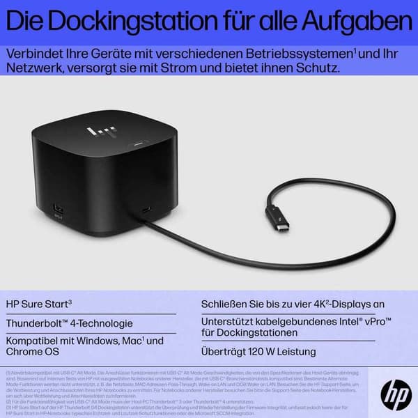 Hp Dockingstation Zbook Thunderbolt Dock G4 120w Sort