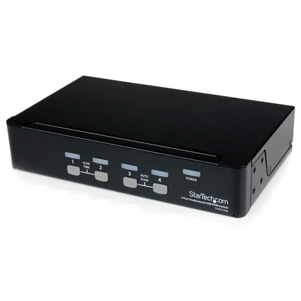 Startech 4 Port Vga Usb Kvm Switch With Hub Svart