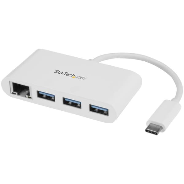 Startech Keskitin Usb-c 3 Portti Gbe C Vastaanottaja A Usb 3.0 Valkoinen Valkoinen