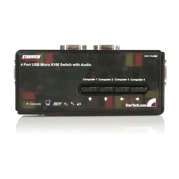 Startech 4 Audio Usb Kvm Växla Med Audio Och Kablar Svart Svart