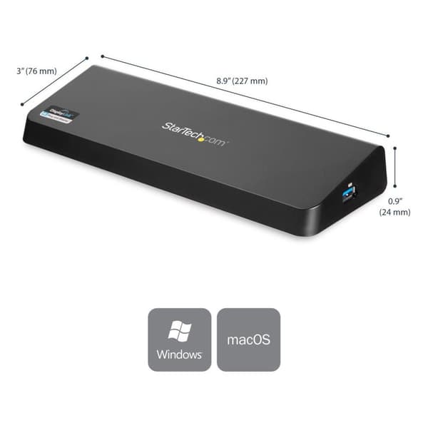 Startech Dockingstation Dobbelt Skærm Usb 3.0 Sort