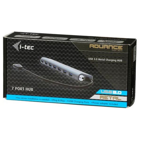 I-tec Usb 3.0 7 Port Charging Hub Harmaa