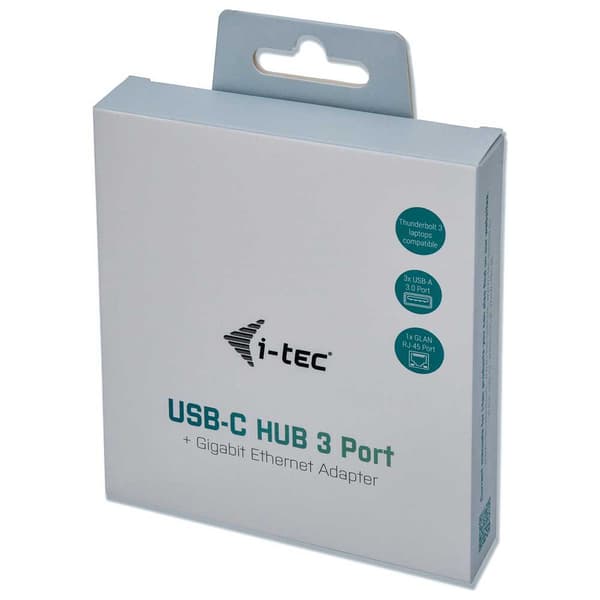 I-tec Usb C 3 Port Hub+ethernet Adapter Harmaa
