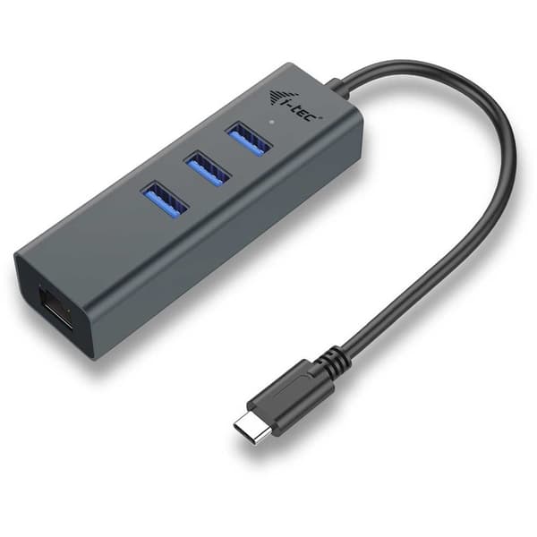 I-tec Usb C 3 Port Hub+ethernet Adapter Harmaa