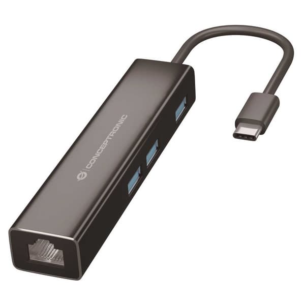 Conceptronic Hub Donn07b Usb-c 3.0 Musta