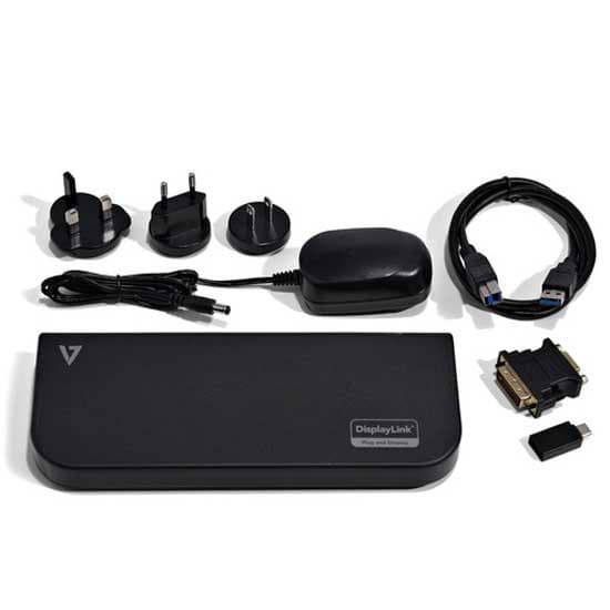 V7 Dockingstation Display Link 65w Sort