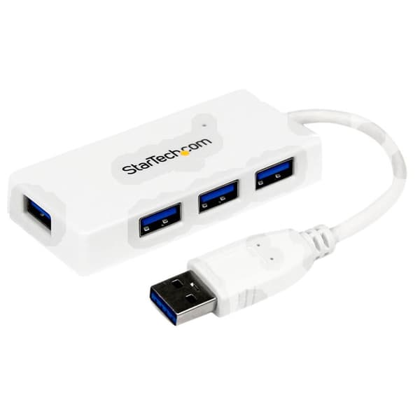 Startech Portable 4 Port Mini Usb 3.0 Hub Vit,Svart