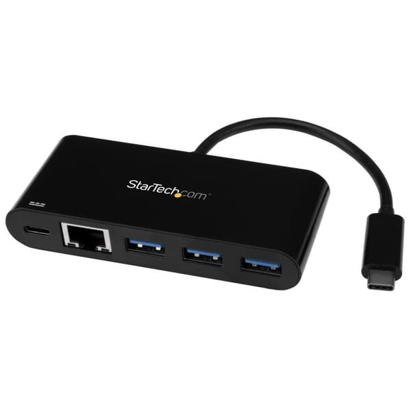 Startech Hub Usb-c Hub 3 Port Gbe Pd Usb 3.0 Sort