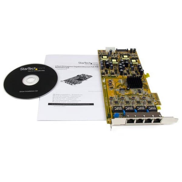 Startech Pce Express Ethernet Gigabit 4 Port Power Over Ethernet Orange