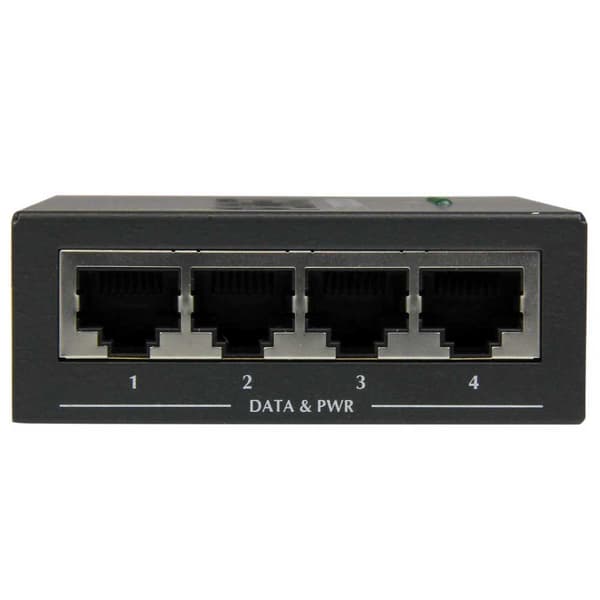 Startech 4 Port Ethernet Power Over Ethernet+ Injector Sort