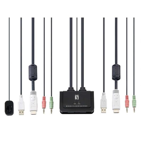Level One Kvm To Vaihtaa 2 Pc Hdmi/usb Musta