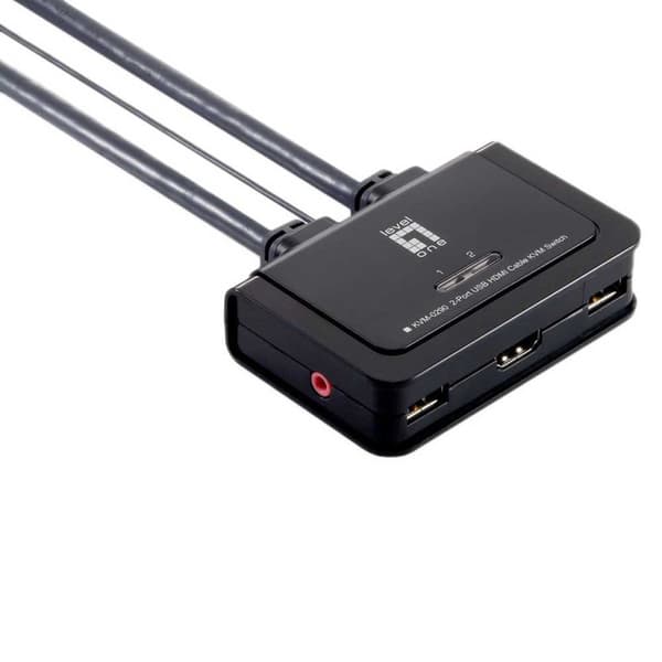 Level One Kvm Til Kontakt 2 Pc Hdmi/usb Sort Sort, Grå