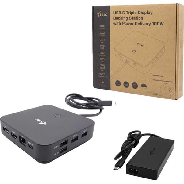 I-tec Dockingstation Usb-c Hdmi+2x Dp Charger Transparent