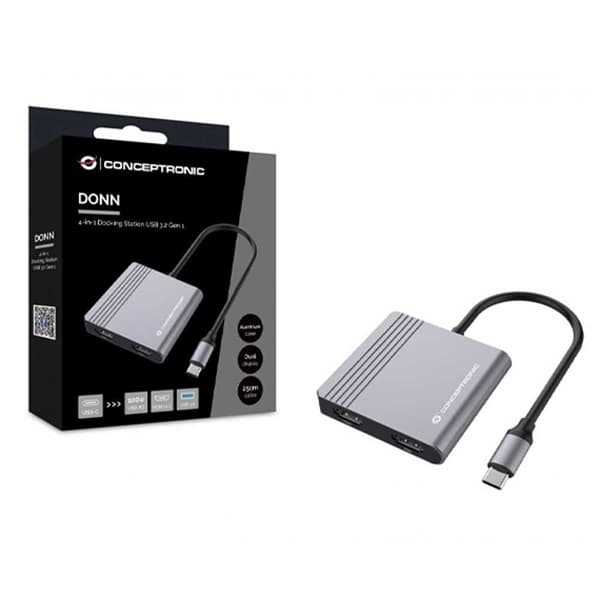 Conceptronic Hub Usb-c Donn13g 2x Hdmi/usb/usb C Silver