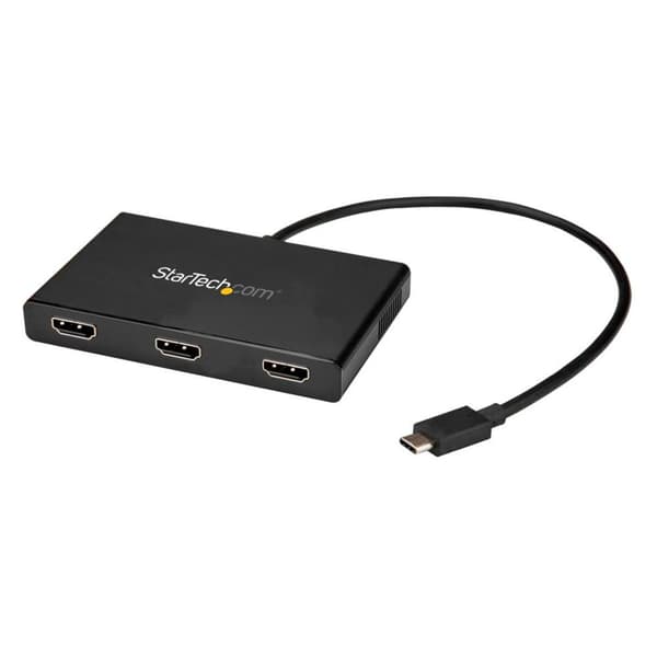 Startech Mst Hub-usb-c To Hdmi-3-port Svart Svart