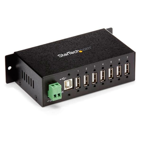 Startech Mountable Industrial 7 Port Usb Hub Musta