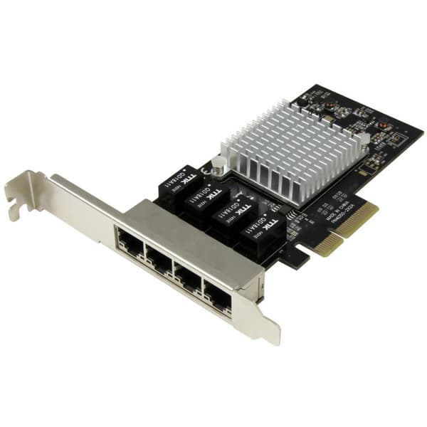 Startech 4-port Gigabit Ethernet Network Card Søvfarvet Sort, Metallic