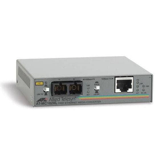 Allied Telesis 100tx Rj-45 To 100fx Sc Feth Media Converter Grå