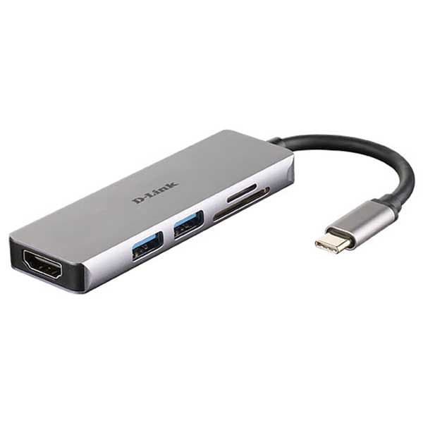 D-link 5 In 1 Usb C Hub Silver