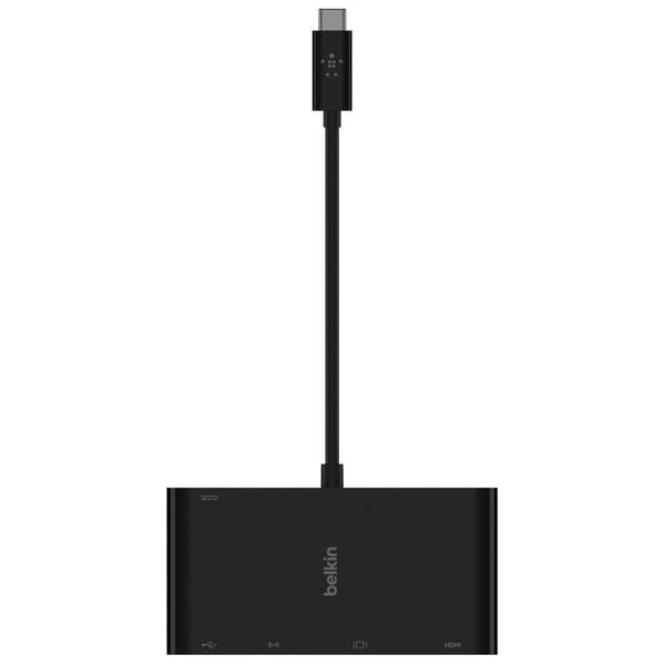 Belkin Usb-c Multimedia And Charge Adapter Musta