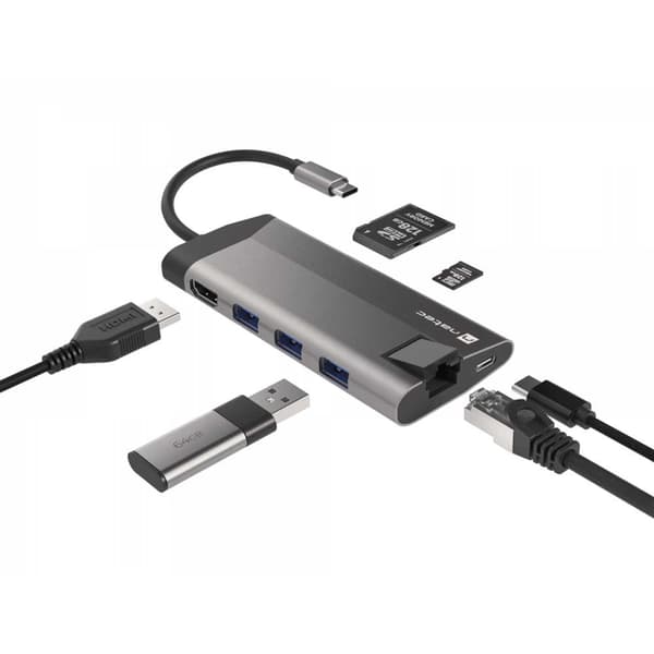 Natec Hub Fowler Plus Usb-c Søvfarvet