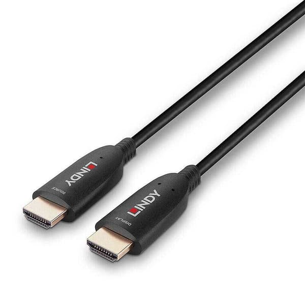 Lindy Hdmi-forlænger Med Fiberoptisk Kabel 38514 50 M Sort