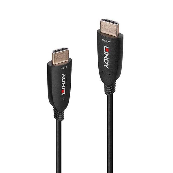 Lindy Hdmi-forlænger Med Fiberoptisk Kabel 38514 50 M Sort
