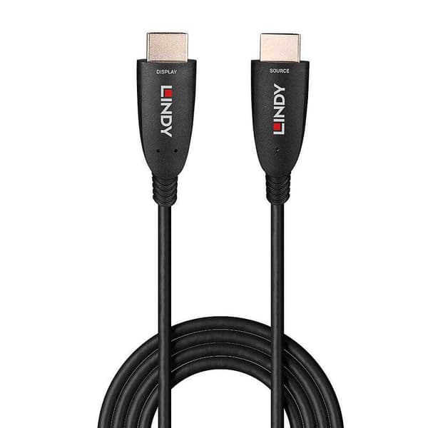 Lindy Hdmi-forlænger Med Fiberoptisk Kabel 38514 50 M Sort