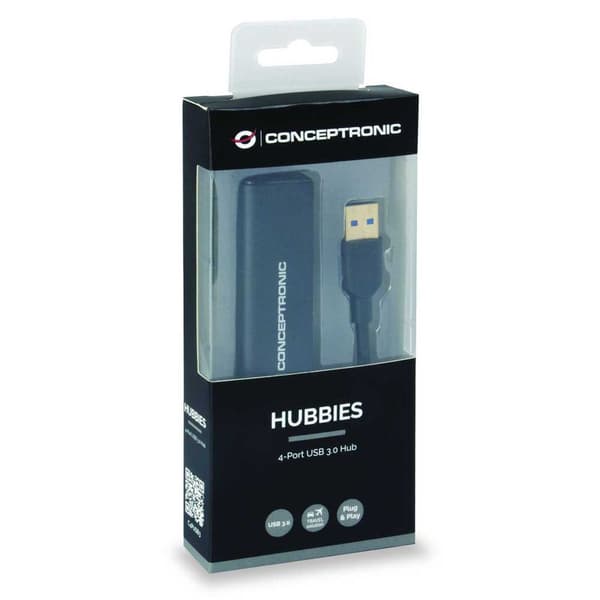 Conceptronic Nav C4pusb3 Usb-a 3.0 4 Hamnar Svart