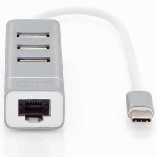 Digitus Nav Usb C+ethernet Grå