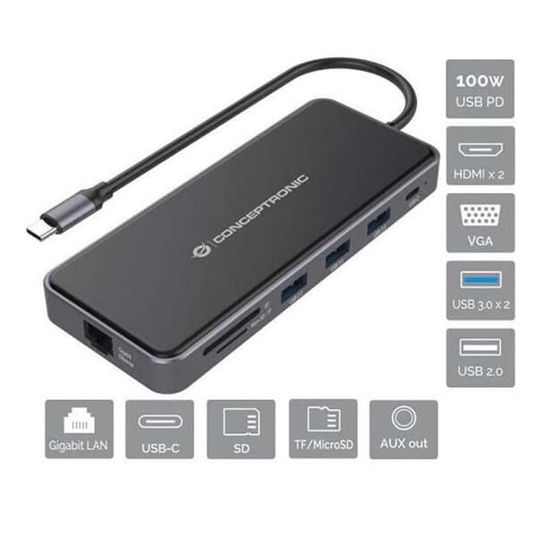 Conceptronic Hub Donn15g Hopeinen