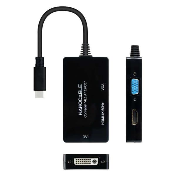 Nanocable Dockingstation Usb-c A Hdmi/dvi/vga 20 Cm Transparent