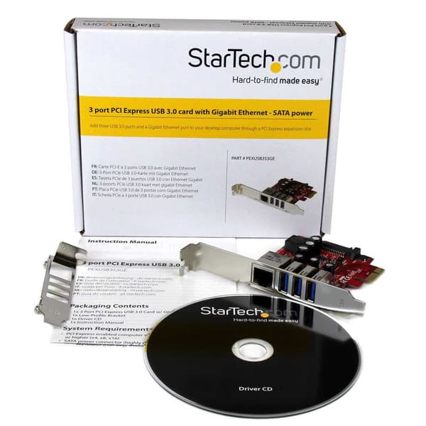 Startech Pci-e Udvidelseskort Pexusb3s3ge Rød,Søvfarvet