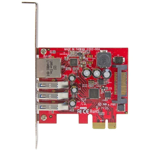 Startech Pci-e Udvidelseskort Pexusb3s3ge Rød,Søvfarvet Metallic, Rød