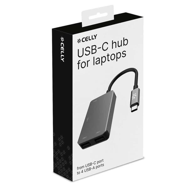Celly Hub Prohub4in1sv Usb-c/usb Søvfarvet