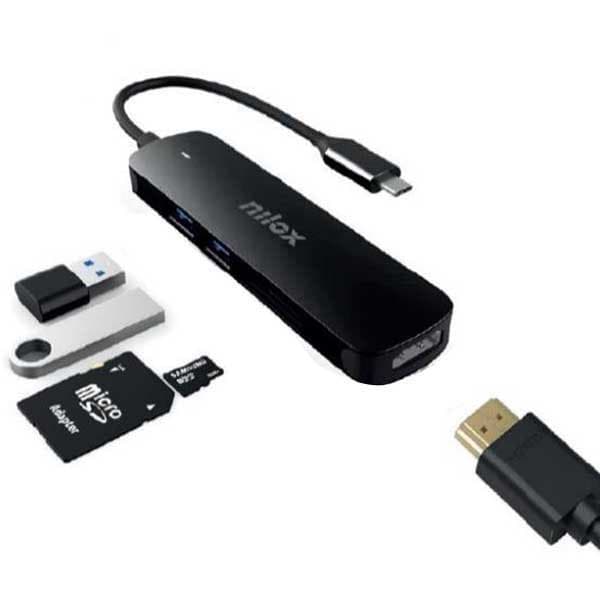 Nilox Hub Dock Usb C Søvfarvet