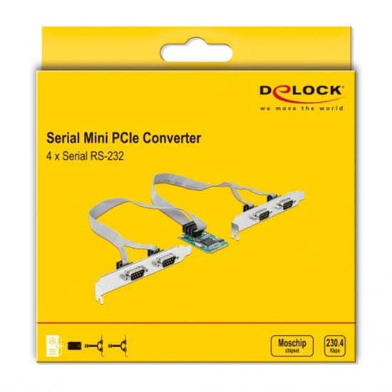 Delock 4 X Seriell Rs-232 Pci-e-udvidelseskort Transparent