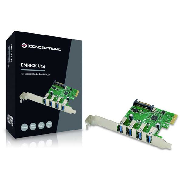 Conceptronic Emrick02g Usb-a 3.0 Pci-e-udvidelseskort Søvfarvet